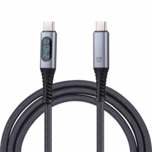 Ally USB 4.0 240W Type-C to Type-C Dijital Göstergeli 8K Görüntü-Data ve Hızlı Şarj Kablosu 1m