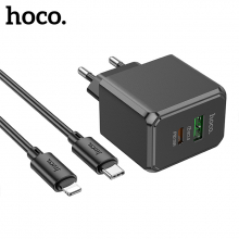 HOCO CS14A Ocean PD20W+QC3.0  Girişli Hızlı Şarj Başlığı Ve Type-C To iPhone Lightning Kablo