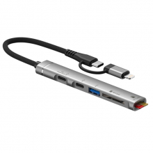 ALLY 5in1 Type-C+Lightning to Type-C + USB + SD & TF Card Reader Çevirici Çoğaltıcı Hub